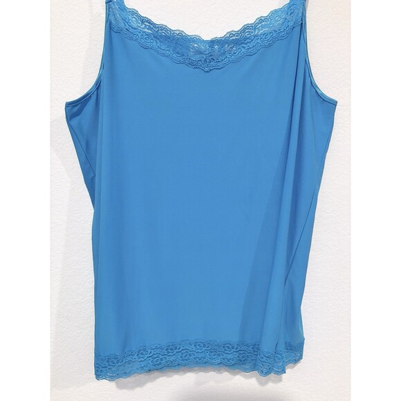 Avenue Stretch Teal Blue Lace Cami Tank Women’s Plus Size 30/32 5X - Picture 4 of 9